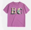 BC letter print purple T-shirt