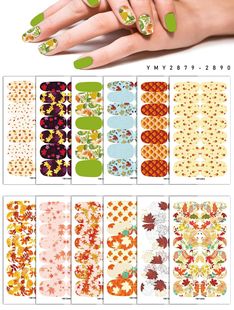 Cross-border Ginkgo Leaf Maple Leaf Nail Art Stickers Flower Nail Art Stickers Leaf Nail Art YMY2879-2890
