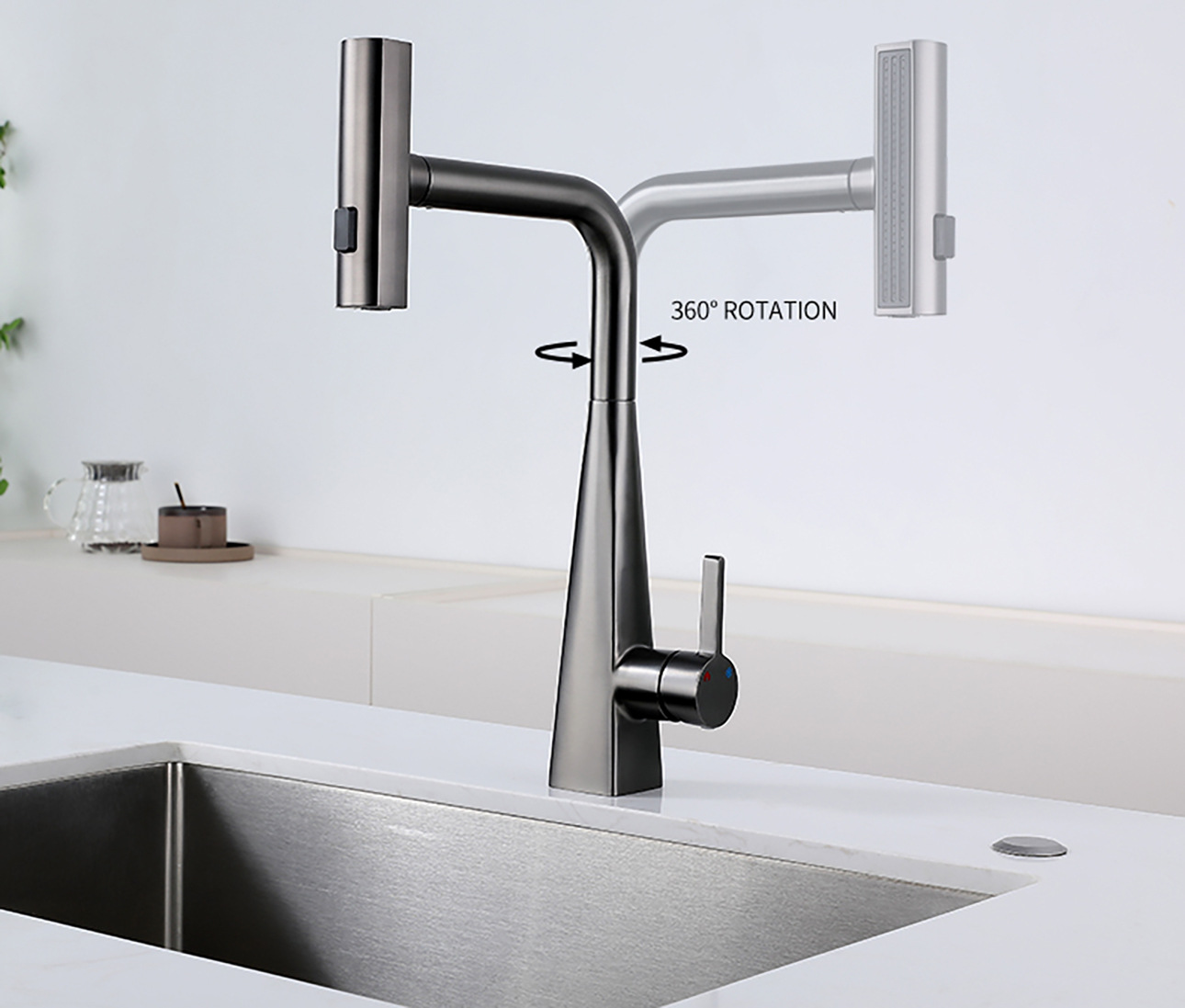 Stainless steel pull-out universal faucet, sink, balcony telescopic household kitchen hot and cold faucet undefined