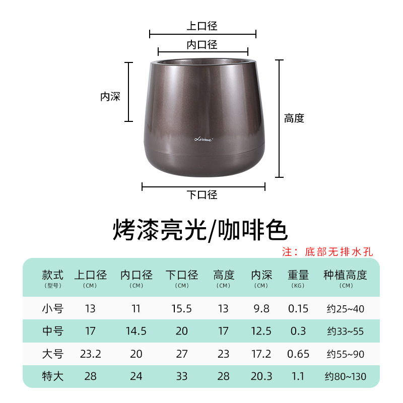 Macetas redondas Lai Zhixiu de gran diámetro, de alta gama y lujo ligero, macetas redondas de pie para sala de estar, venta al por mayor