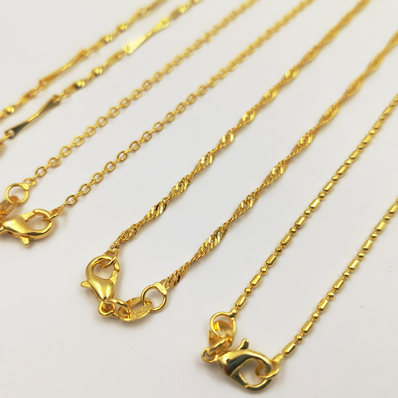 Clavicle chain women gold color box chain melon seeds bamboo chain diy chain/necklace/plain chain jewelry accessories wholesale