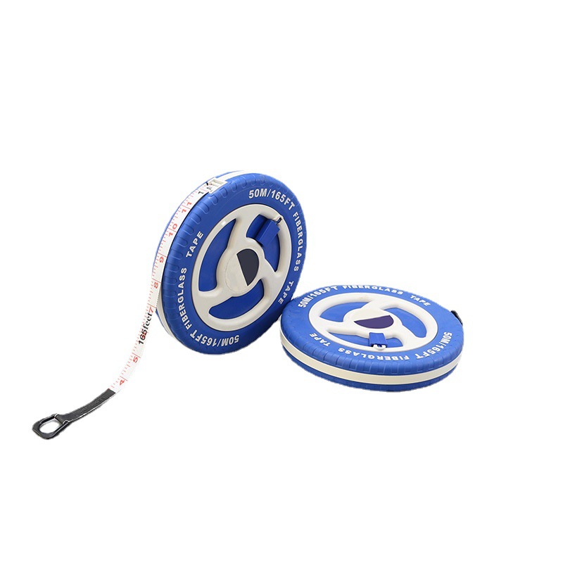 塑料纤维圆盘尺 户外测量工具皮卷尺建筑工地手动多规格防水圆盘