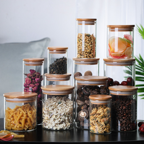 Manufacturer wholesale high borosilicate glass storage jars kitchen storage jars sealed jars tea jars food storage jars