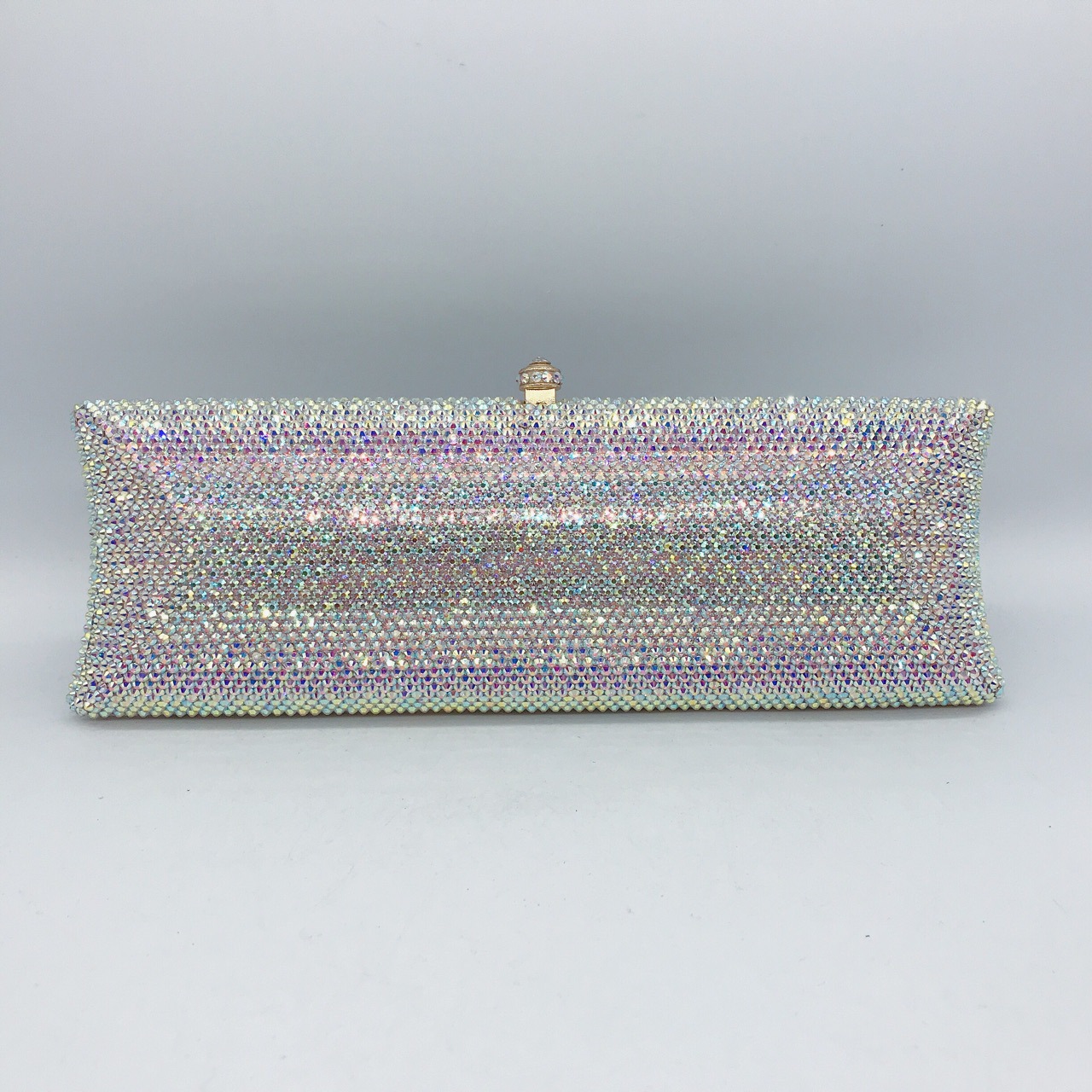 Túi clutch nữ đính đá rhinestone cầm tay hộp cứng dự tiệc — 10 # xanh ngọc chi tiết 50