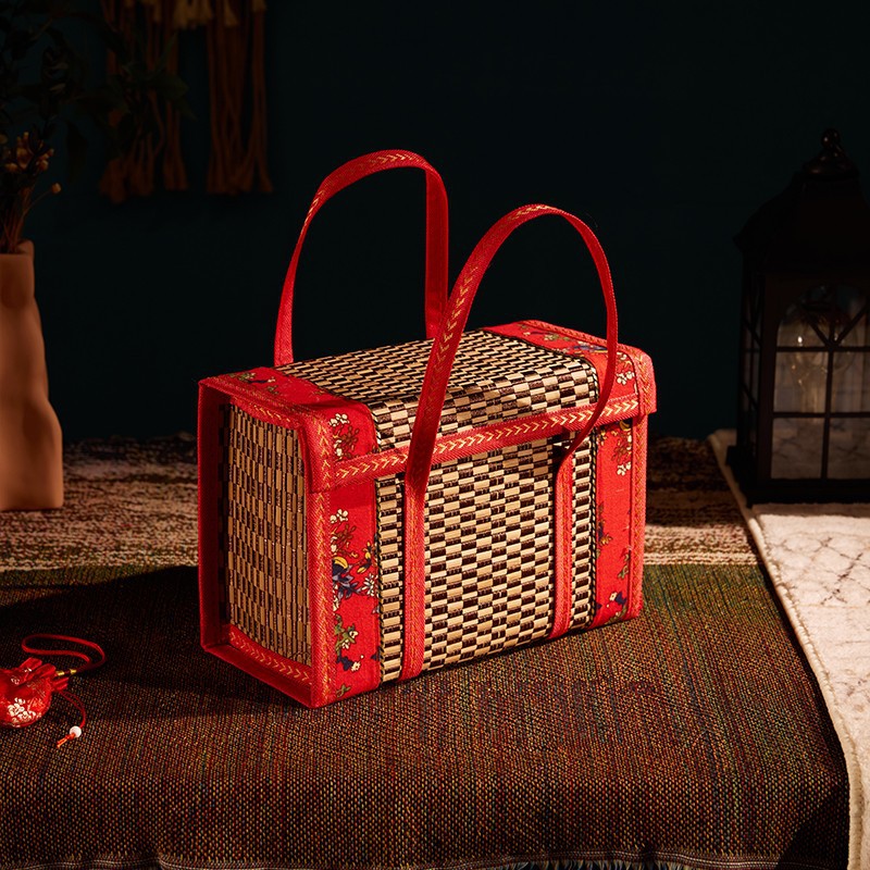 Карбоновая квадратная сумка с красной тканью и красным краем 30*15*20;30*15*20