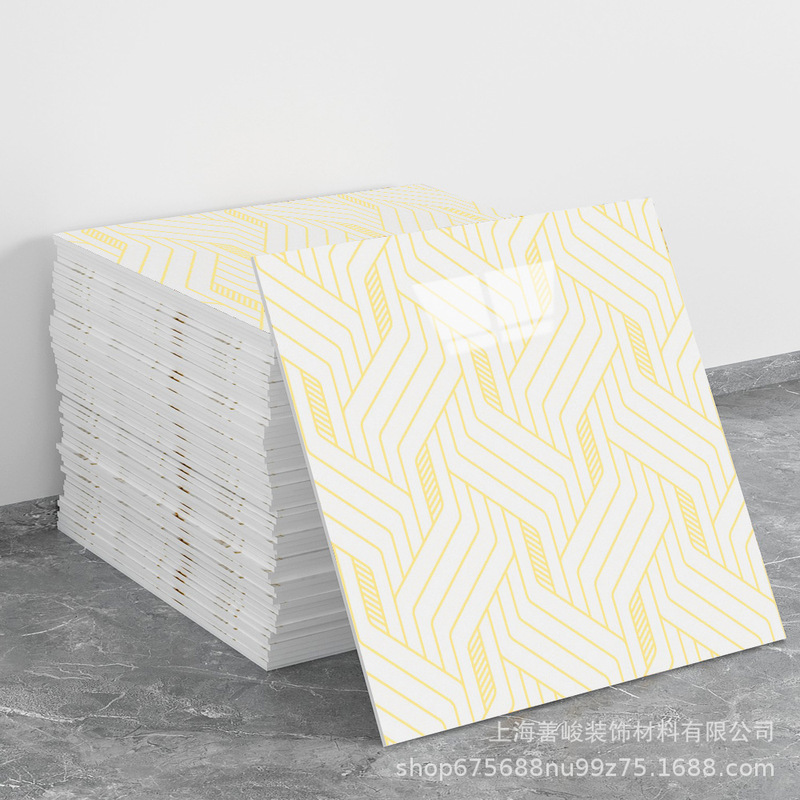 跨境出口批发30*30cm 仿瓷砖大理石纹自粘墙壁纸护墙板铝塑板贴纸|undefined