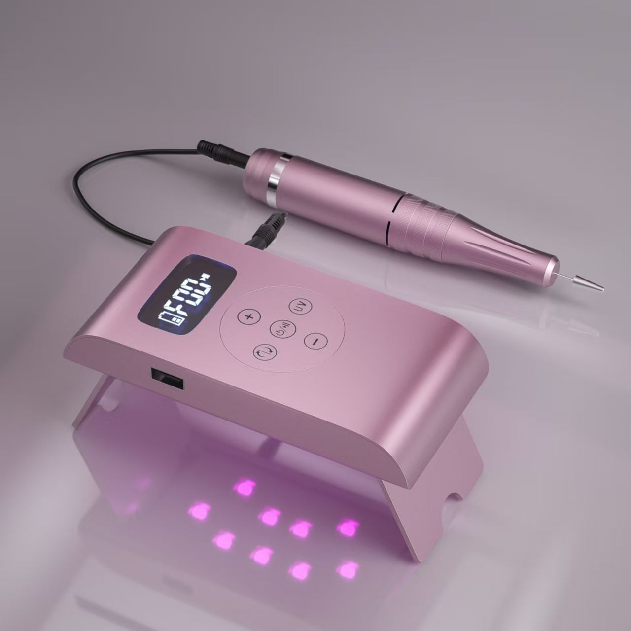 601 pulidora de uñas portátil 2 en 1 pulidora de uñas luz de uñas todo en uno