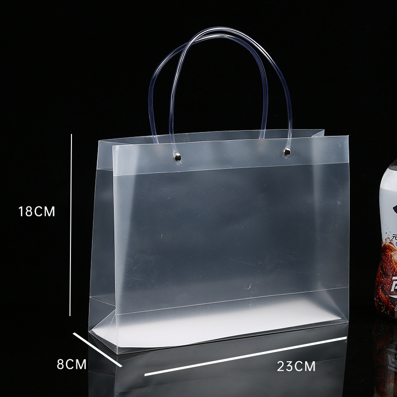 Spot pp bolso de mano transparente bolsa de regalo de plástico de pvc esmerilado bolsa de regalo de mano de boda logotipo personalizado a granel image 23