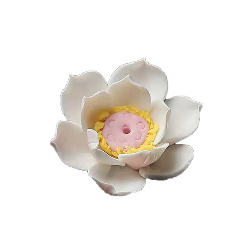 Creative handmade lotus ceramic ornament small lotus incense holder household indoor incense burner sandalwood incense tool incense stand