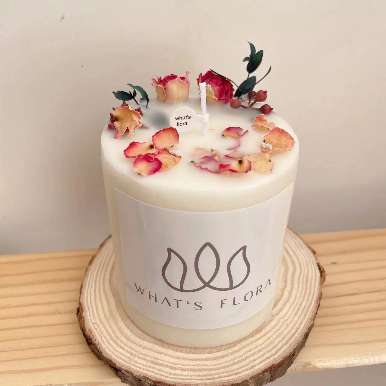 Cross-border ins columnar flor inmortal flor seca rosa en relieve cera de banano cera de soja decoración del hogar