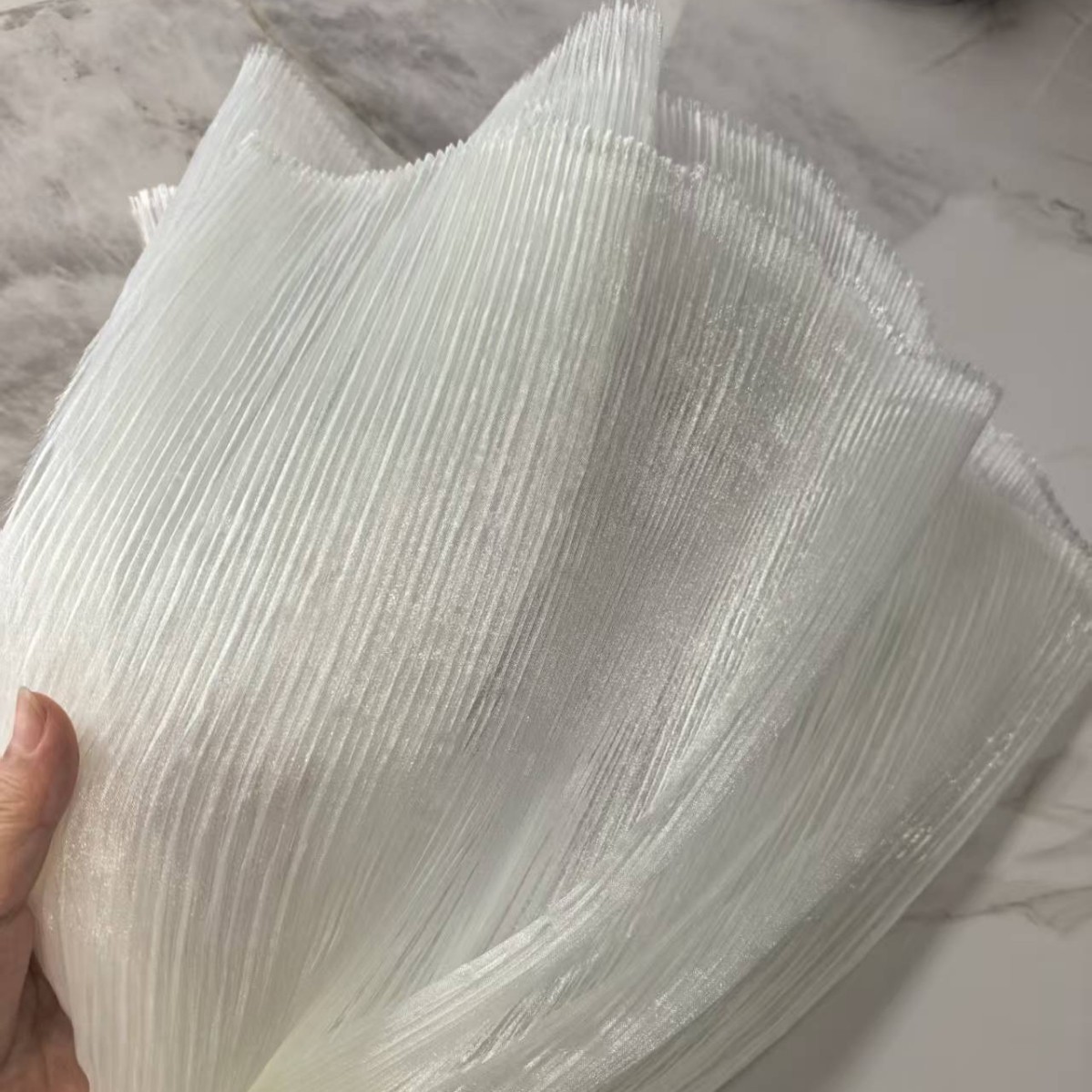 珠光风琴纱 亮光褶皱欧根纱 婚庆花艺道具手工造型装饰背景布料