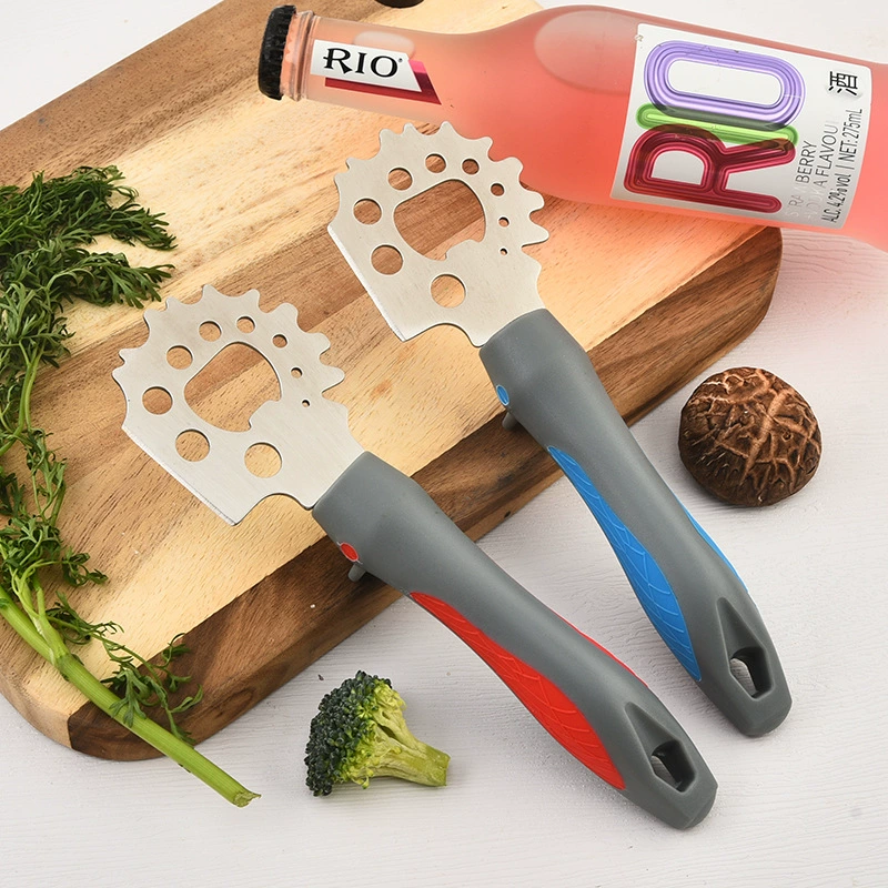 Многофункциональный очиститель из нержавеющей стали 304, скребок для гриля для барбекю, открывалка для бутылок, скребок для гриля для трав, очиститель канавок