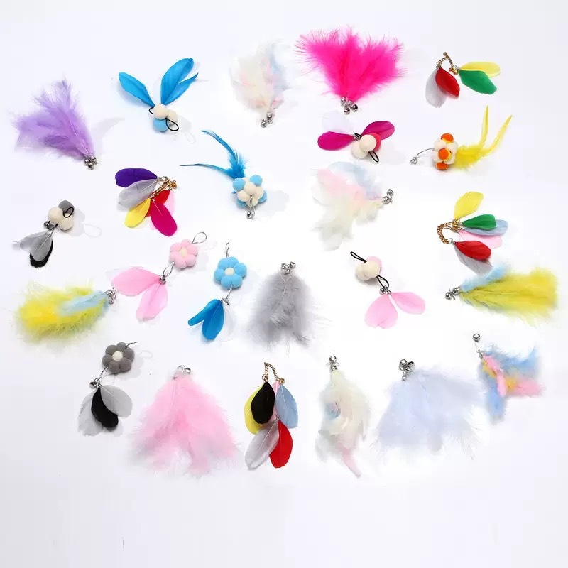 Cross-Border Wholesale Cat Toys, Cat Sticks, Feather Replacement Heads, Bells, Bite-Resistant Self-Pleasure Interactive Artifacts, Pet Supplies