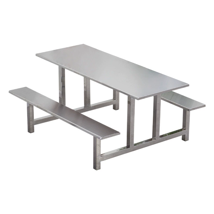 Школьный обеденный стол из нержавеющей стали, обеденный стол и стулья для працівника, фабрика, цельный подвесной табурет, 4 человека, 6 человек, 8 человек, обеденный стол и стулья