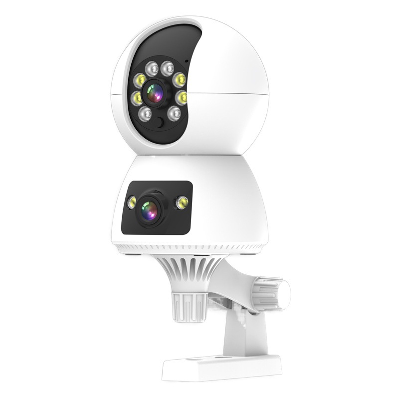 Cámara de vigilancia PTZ inalámbrica con doble lente y doble pantalla, modelo superventas de fábrica, para interiores y exteriores, con enlace de baliza y bola.