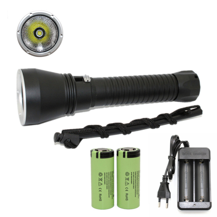 Xhp70 Yellow Light White Light Led Strong Light 26650 Rechargeable Professional Diving Flashlight Magnetically Controlled Sliding Stepless Dimming
