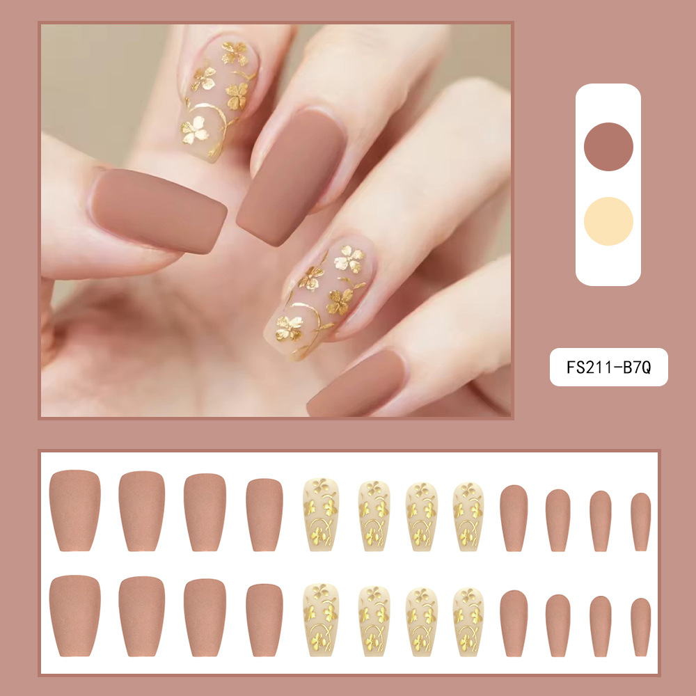 Uñas postizas 3D estéreo blanqueadoras, muy vendidas, piezas de arte de uñas portátiles transfronterizas, pegatinas de uñas sencillas con un toque de alta gama, venta al por mayor