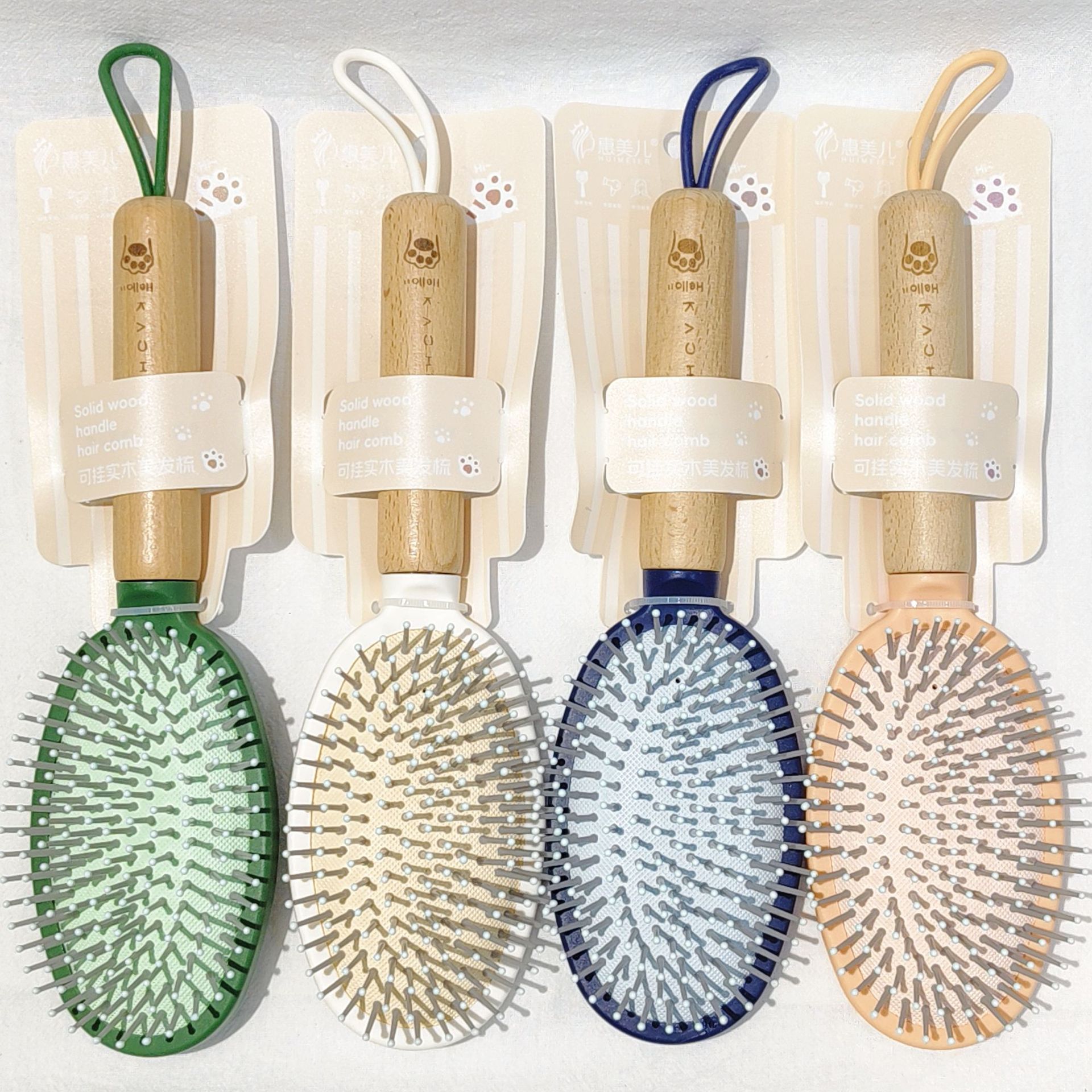 可爱马卡龙色造型带气囊按摩家用学生宿舍蓬松塑料美发梳子