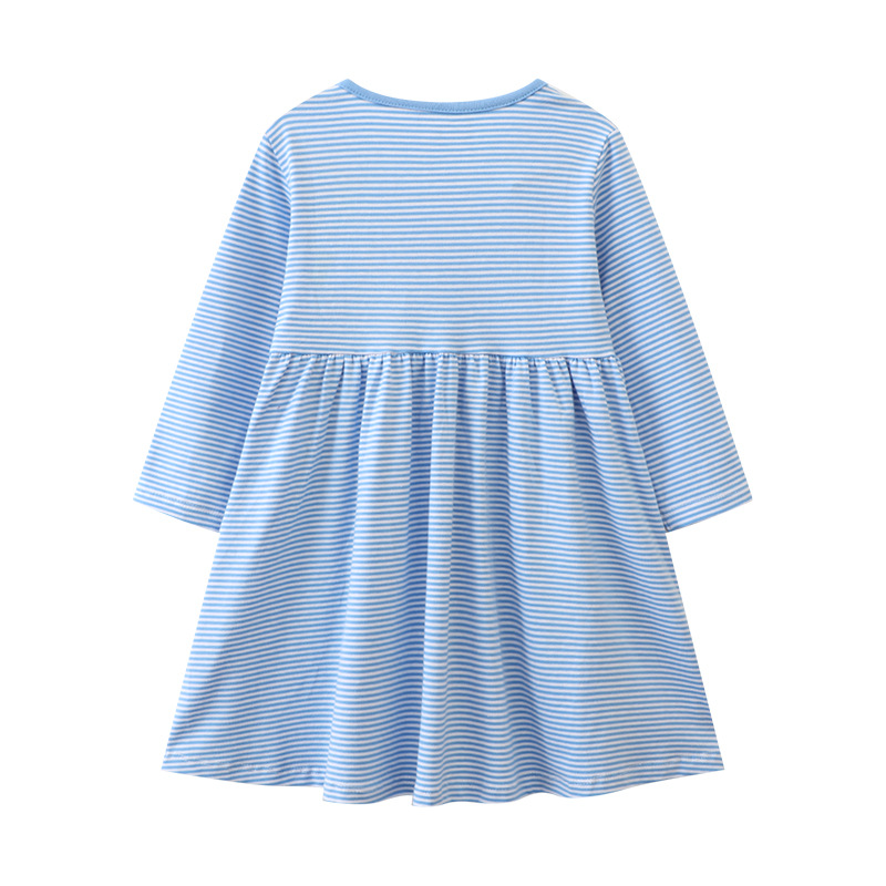 El fabricante original se especializa en el suministro transfronterizo de ropa infantil europea y americana, nuevos vestidos infantiles de primavera y otoño, faldas de punto de manga larga para niñas.