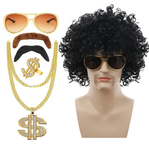 Bestselling heavy metal punk hairstyle 80s hippie hip-hop fan hair rock explosion head hair set