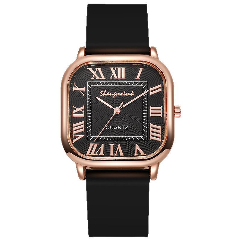 Nueva moda cuadrada cinturón de reloj femenino escala romana estilo antiguo cuarzo todo fósforo reloj de mujer al por mayor