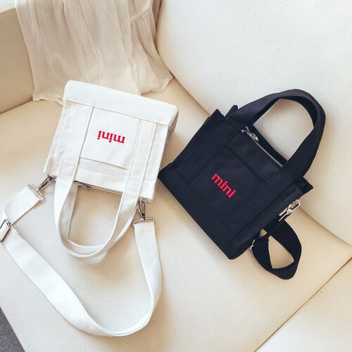 Mini Canvas Shoulder Bag for Girls, Crossbody Bag, Retro Style