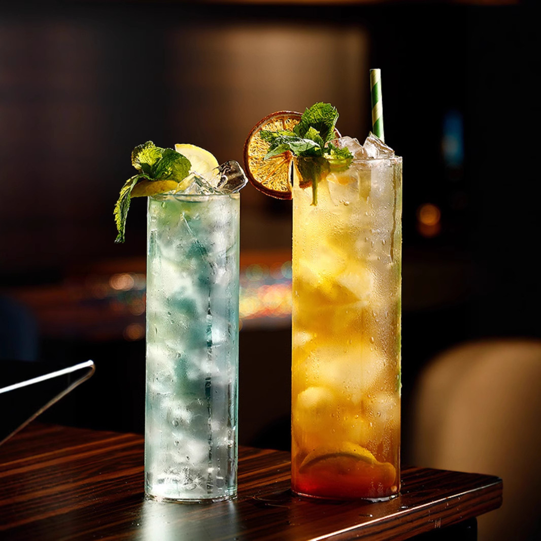 Vaso de copa sin fondo ligero, copa de cóctel, taza de bebida larga simple, taza de Klin, taza de jugo, taza de agua recta alargada, hogar