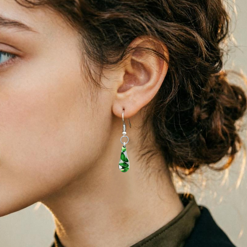 Cross-border Source of Amazon Murano spirit spiral flower glass water drop pendant earrings Cool ladies jewelry