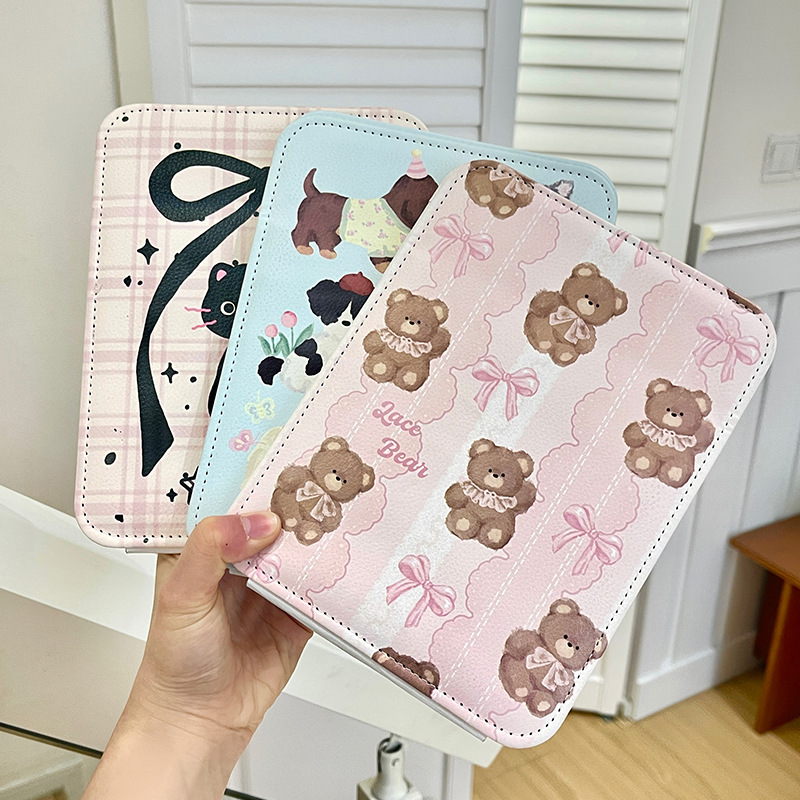 Espejo de maquillaje de escritorio grande, espejo plegable, pequeño espejo portátil para niños, dormitorio de estudiantes, espejo de papel, espejo de vestir, espejo de vestir