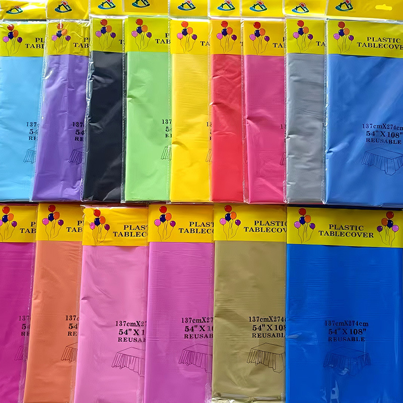 Cross-Border New Disposable Tablecloth Waterproof and Oil-Proof Disposable Tablecloth for Home Use Rectangular Pe Tablecloth No-Wash