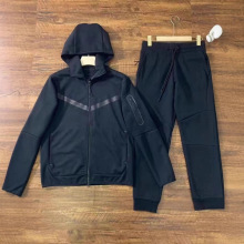 连帽拉链衫男士春秋季运动休闲外套小脚裤拼接夹克运动休闲套装