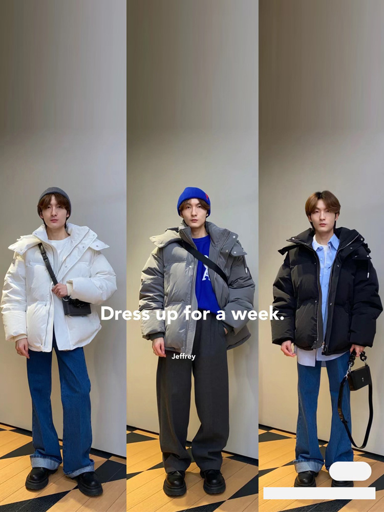 European goods high quality niche fashion brand high fluffy down jacket men and women same style 90 white duck down thickened hooded coat winter