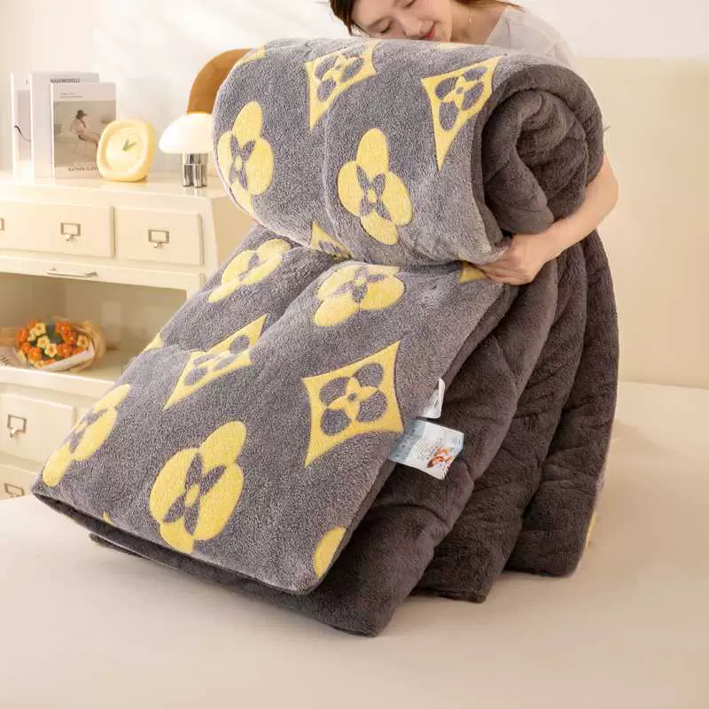 冬季羊羔绒被子冬被单双人加厚保暖牛奶绒棉被被芯宿舍春秋被跨境