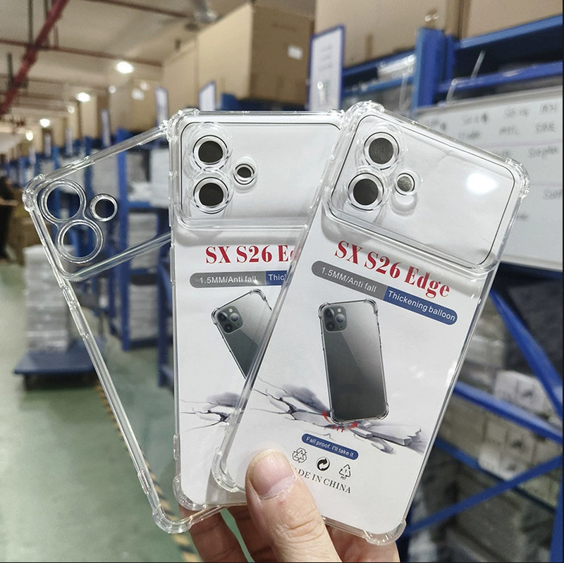 1.5 Anti-Fall Fourth-Generation Tpu Mobile Phone Case Suitable for Samsung S26Edge Four-Corner 34789L Transparent S25Fe Protective Case