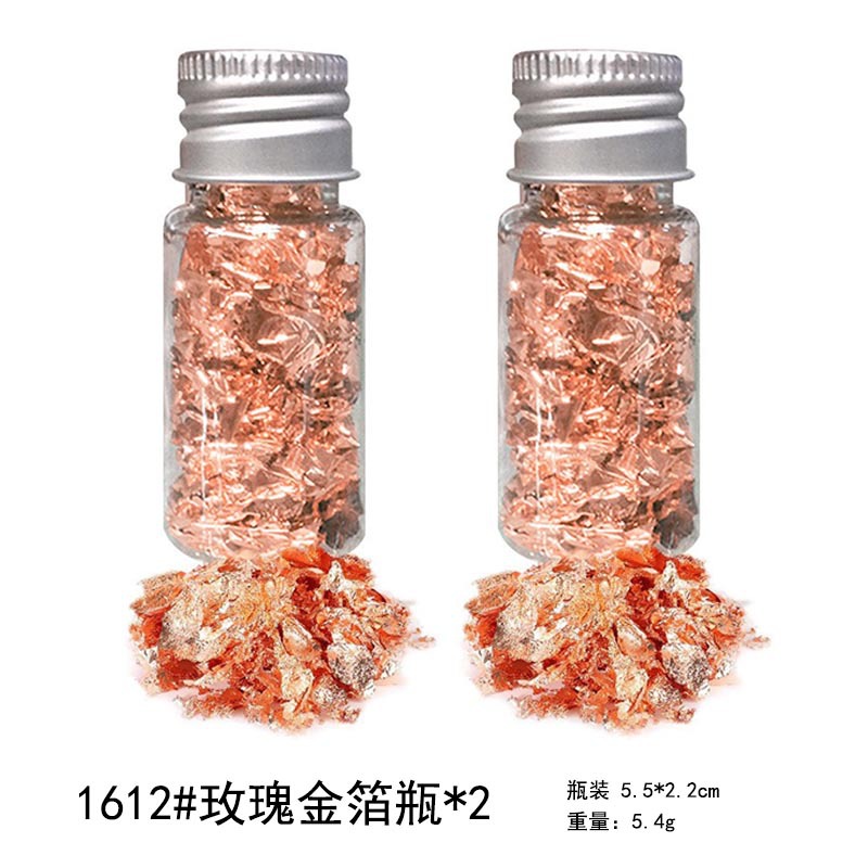 Joyería de uñas lámina de oro accesorios de material de decoración de uñas hechas a mano papel de lámina de oro oro plata piezas de lámina de estaño oro rosa