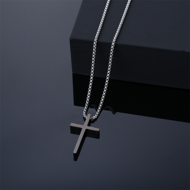 Fashion Cross Stainless Steel Titanium Steel Plating Pendant Necklace 1 Piece