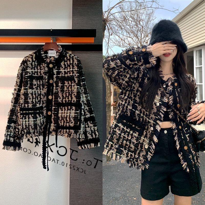 French Style Chanel Style Coat Women's 2023 Autumn New Style Woven Tassel Retro High-grade Elegant Tweed Top
