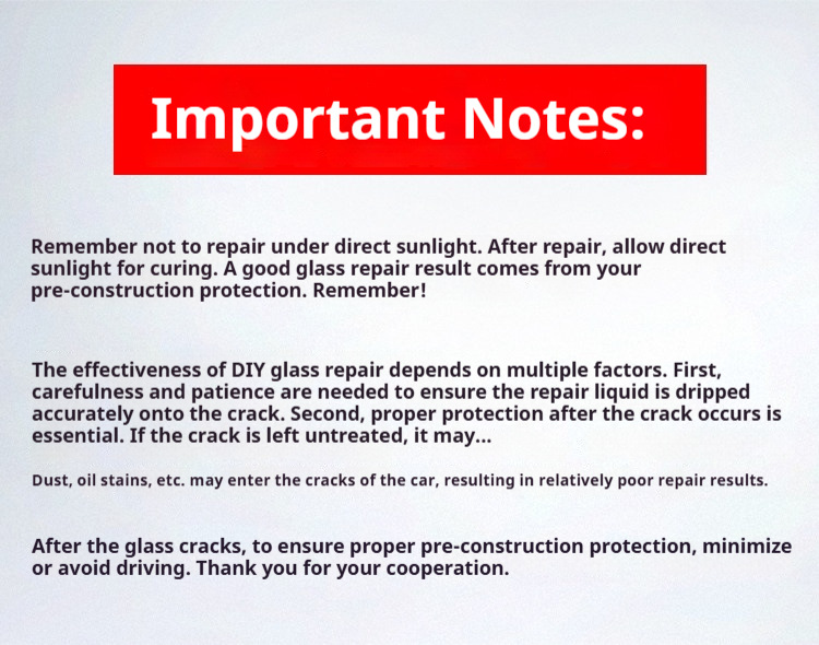 Cross-Border Supply of Automotive Glass Repair Fluid for Front Windshield Scratch Repair, Windshield Crack Repair, Crackless Adhesive