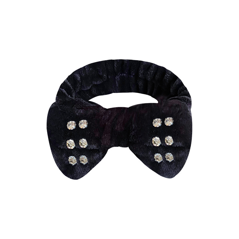 Europea y americana transfronteriza nuevo diamante arco diadema femenina SPA cara lavado diadema color sólido felpa accesorios para el cabello al por mayor