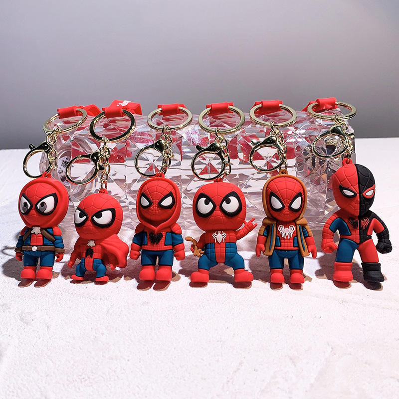 Multiverse Spider-Man Doll Keychain Car Hanging Chain School Bag Accessories Couple Model Pair of Small Gifts Wholesale Multiverse Spider-Man Doll Keychain Car Hanging Chain School Bag Accessories Couple Model Pair of Small Gifts Wholesale
