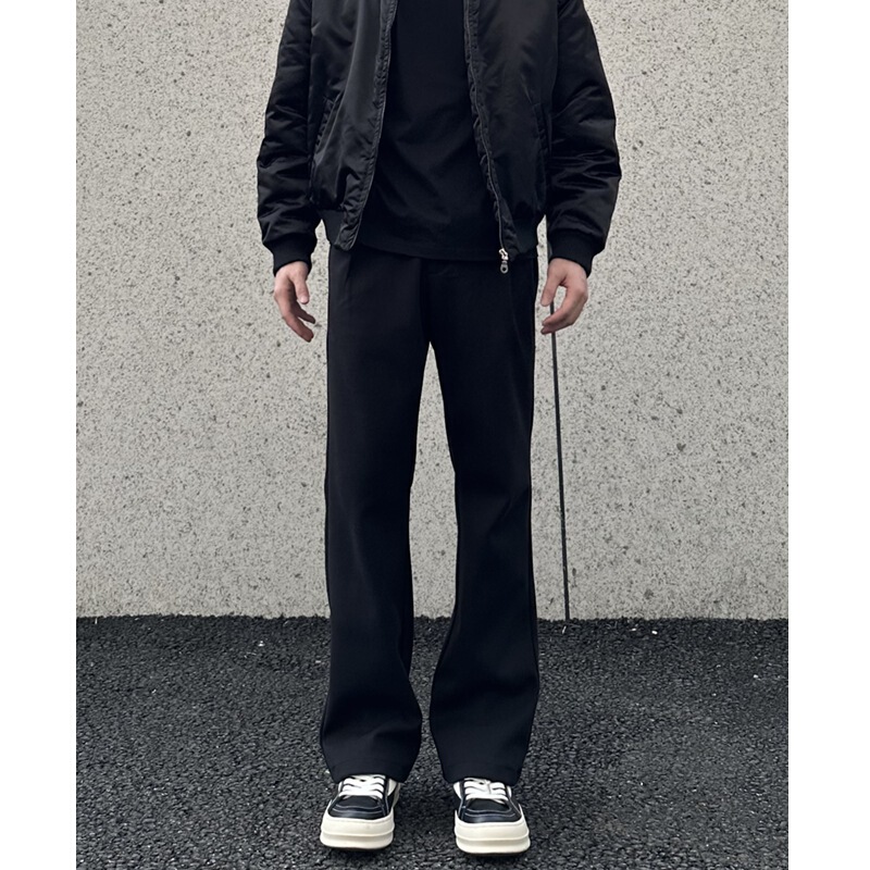 New Straight-Leg Curved Hem Men's Trousers Versatile Commuter Sweatpants Large Size Casual Style Men's Long Pants Mid-Waist in Stock