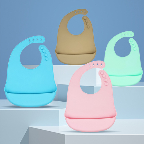 Silicone bib food-grade waterproof baby accessories baby food bib baby food pouch children's bib dribble cloth