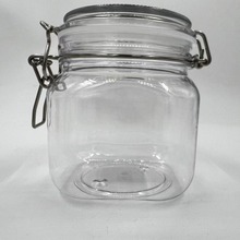 优惠方形600ml塑料密封罐蜂蜜罐食品储存收纳罐面膜密封罐