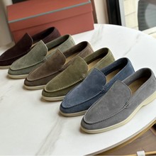 代购级！ 莞产外贸男鞋  L P  真皮圆头经典平底休闲懒人鞋乐福鞋