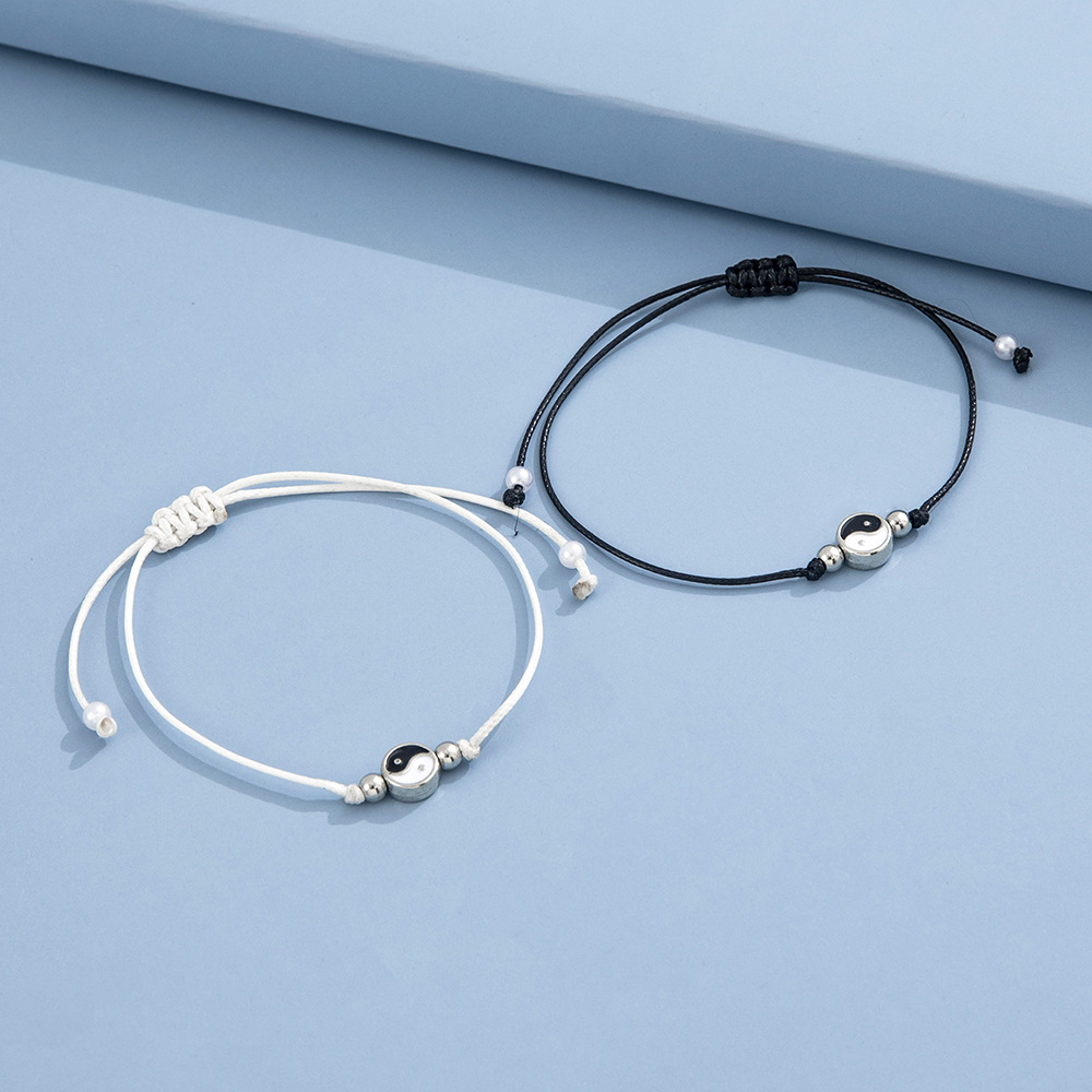 fashion hand-woven Tai Chi couple bracelet 2-piece set