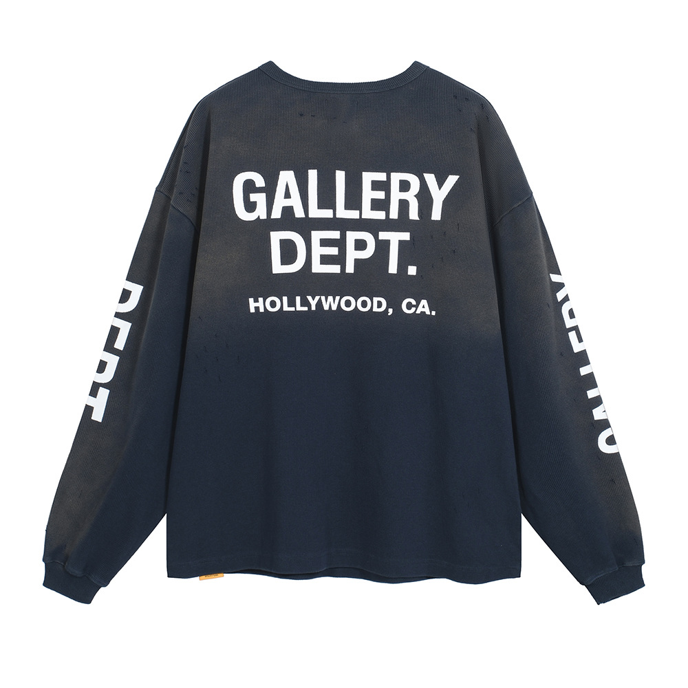 Galería de Dep. Camiseta de manga larga casual para hombres y mujeres con agujeros viejos