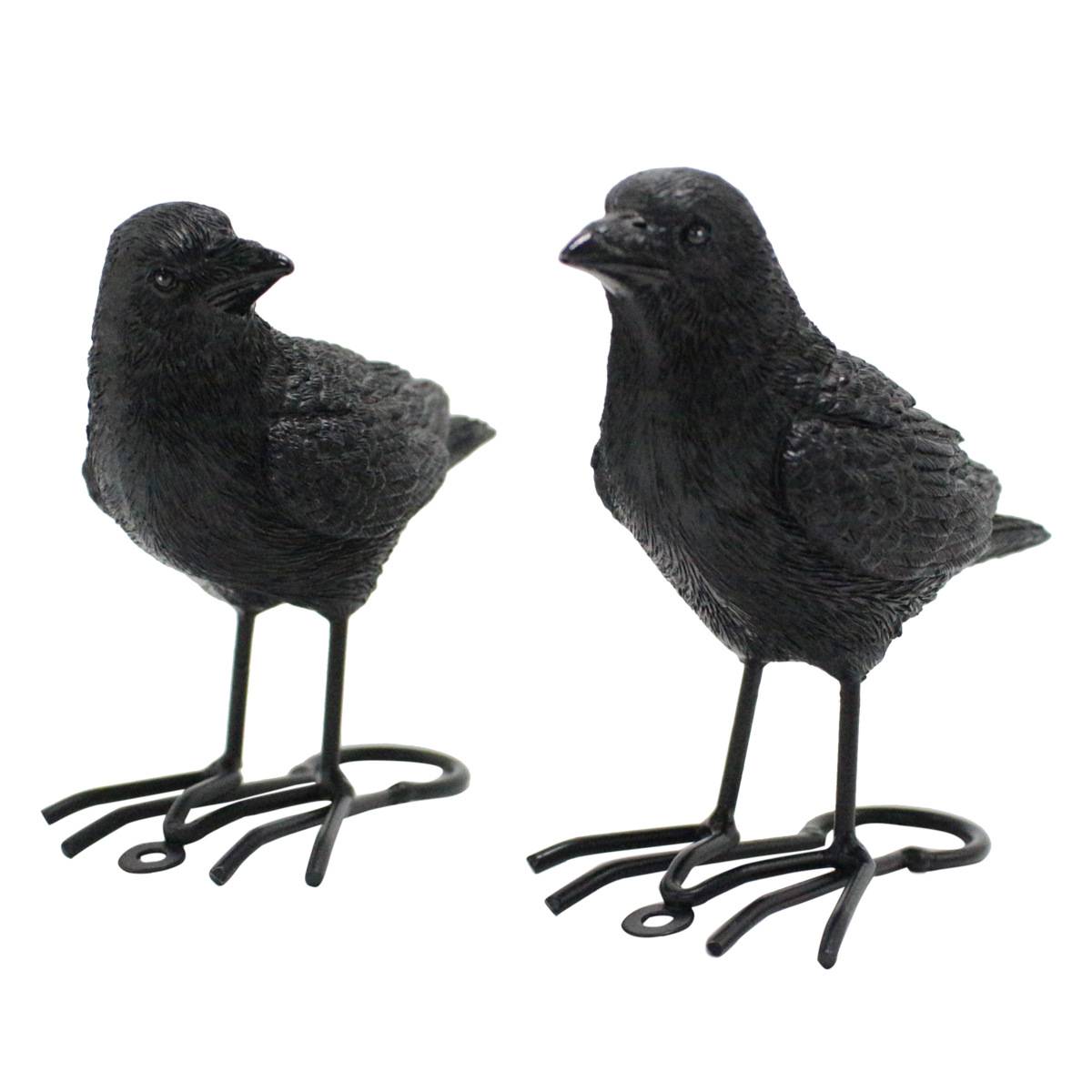  Halloween New Crow Set Two Resin Ornaments Simulation Crow Ghost Festival Party Desktop Garden Decoration Now
