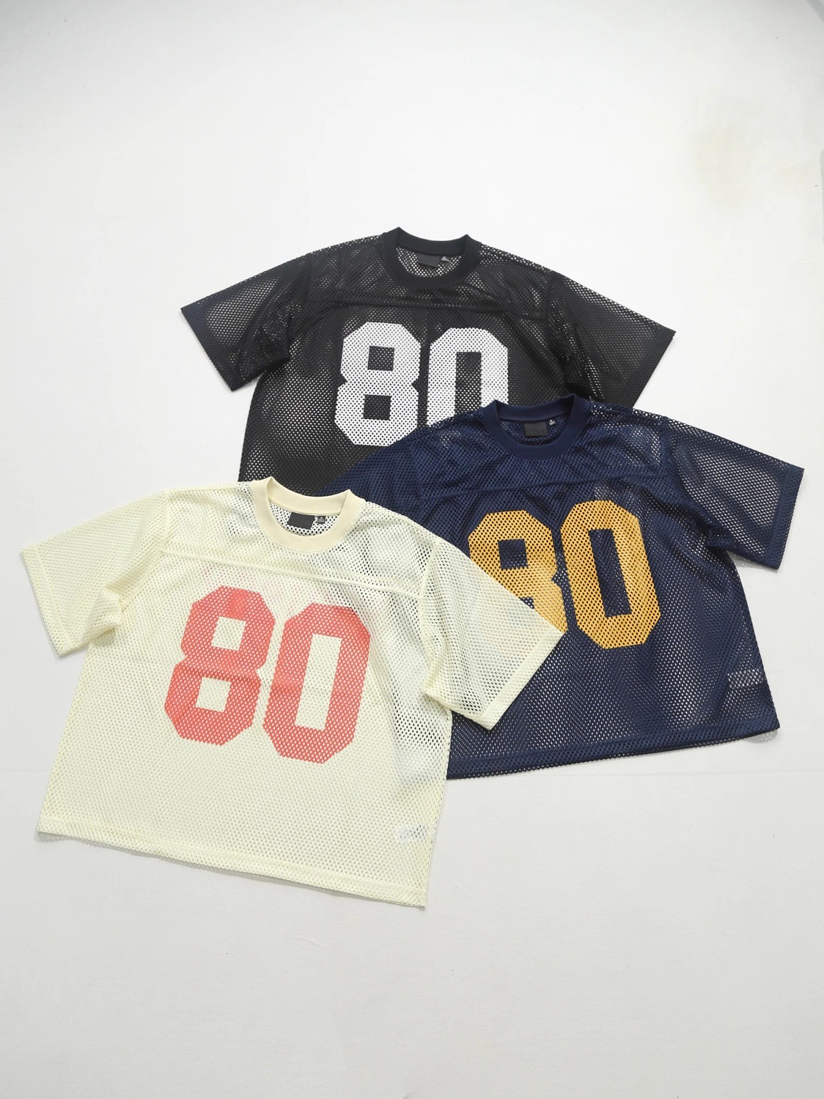 American-style Summer Digital Print Rugby Jersey With Hollow Mesh, Loose Fit, Unisex Short-sleeve T-shirt_viptrois.com