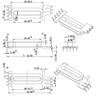 Edr28 High-Frequency Power Skeleton Edr2810 Transformer Skeleton Edr2809 Skeleton Vertical 5-3