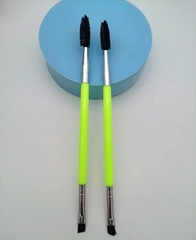 Manufacturer wholesale dual-ended makeup brush with comb, eyelash brush, lip brush, spiral bevel double-ended brush